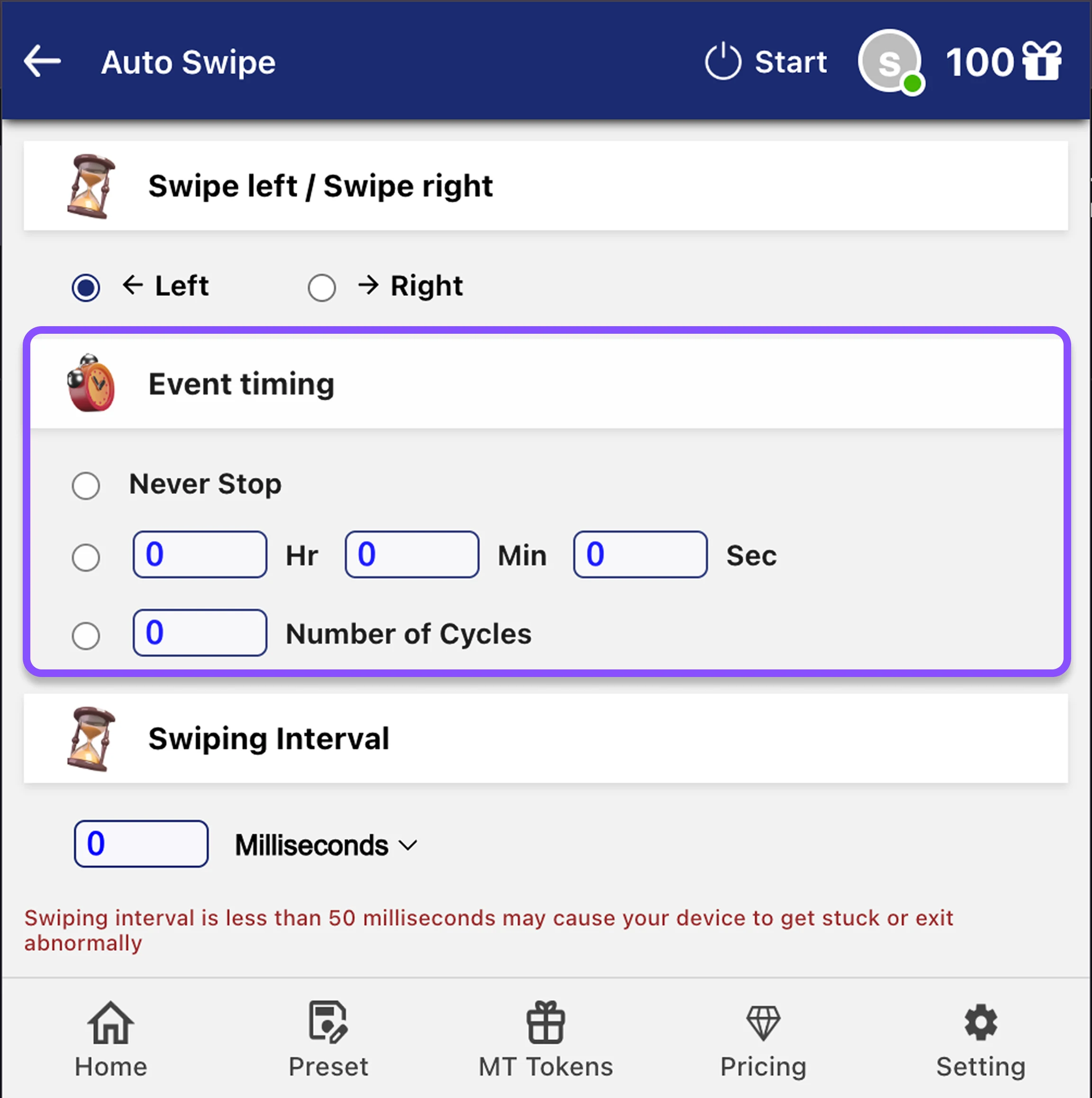 Step 2: Select Event Timing